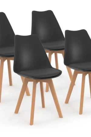 Commande En Gros Lot de 4 chaises scandinaves noires