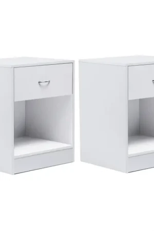 Quantité Limitée Lot de 2 tables de chevet blanches en bois