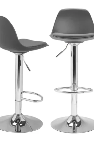 Lot de 2 tabourets de bar Karl design gris Usine Directe