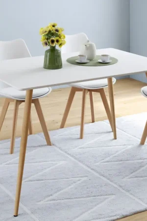 Remise Table à manger scandinave blanche SARA