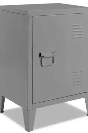 Acheter En Ligne Table de nuit en métal gris foncé style industriel