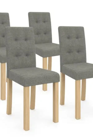 Prix Choc Lot 4 chaises capitonnées gris chiné