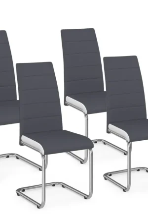 Chaises grises et blanches design pour salle à manger Super Prix