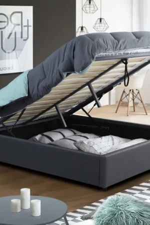Affaire À Saisir Sommier coffre de rangement 140x190 cm gris