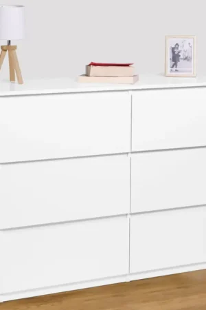 Authentique Commode 6 tiroirs blanche