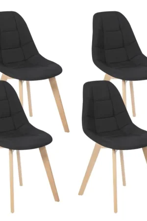 Chaises scandinaves noires pieds en bois Seulement Aujourd'hui