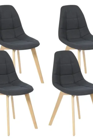 Chaises scandinaves grises pieds en bois Quantité Limitée
