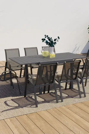 Affaire À Saisir Salon de jardin avec table extensible 8 places