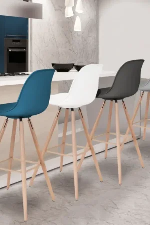 Tabourets de bar scandinaves 4 couleurs Paiement Sécurisé
