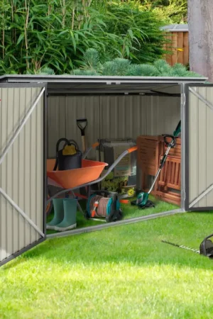 Abri de jardin acier galvanisé gris 2,2 m² Super Prix