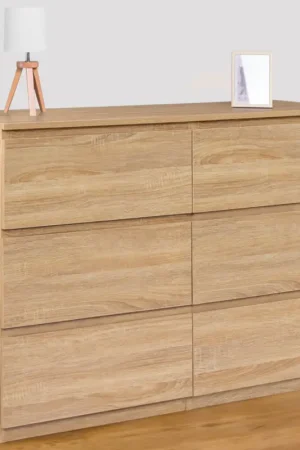 Satisfait Ou Remboursé Commode 6 tiroirs bois façon hêtre 110x80 cm
