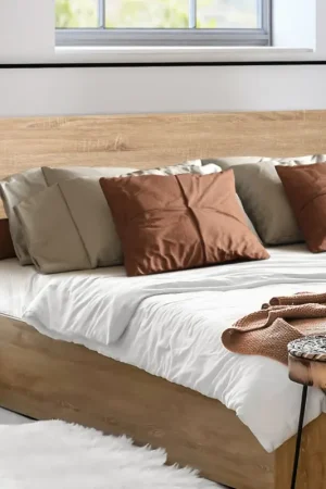 Achat Immédiat Tête de lit industrielle 145 cm bois et métal noir