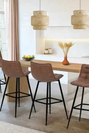 Tabourets de bar vintage marron vieilli Pas Cher