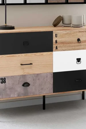 Commode industrielle 6 tiroirs dépareillés Offre Du Jour