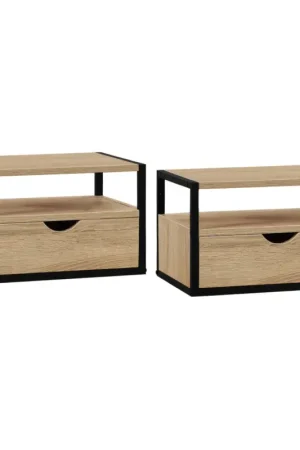 Offre Du Jour Tables de chevet murales bois et métal style industriel