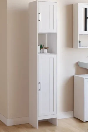 Dernière Chance Meuble colonne blanc 170 cm pour salle de bain avec rangement