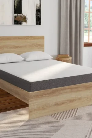 Usine Directe Lit double 140x190 avec sommier hêtre + matelas à mémoire de forme