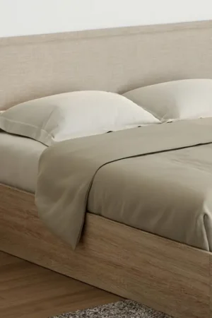 Must-Have Tête de lit suspendue en tissu lin beige de 160 cm