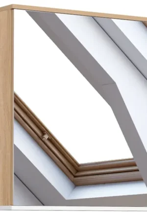 Livraison Express Meuble de rangement suspendu avec miroir et étagères pour salle de bain façon hêtre et blanc