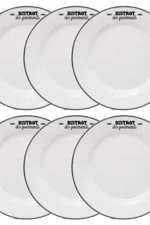 Lot de 6 assiettes plates "Bistrot" Prix Choc