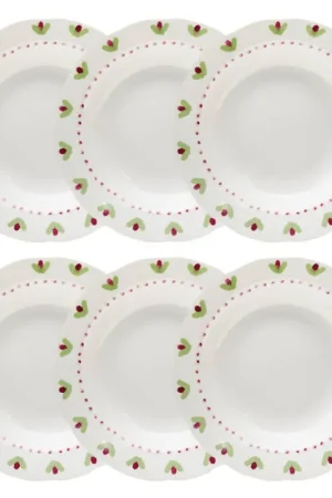 Must-Have Lot de 6 assiettes creuses"Fleur De Rose"
