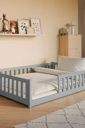Seulement Aujourd'hui Lit au sol 140x200 sommier inclus Maya Gris