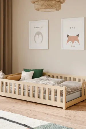 Must-Have Lit au sol 140x200 sommier inclus Théa Bois