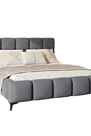 Dernière Chance Lit coffre 180x200 sommier inclus Mira Gris