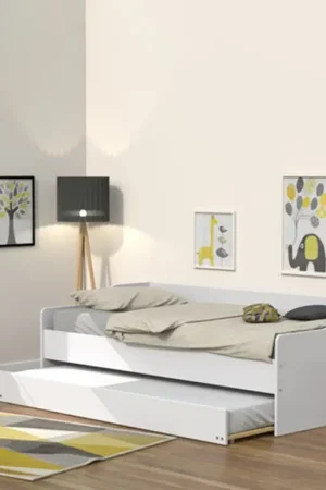Lit gigogne - 2 sommiers - 1 tiroir-lit 90x200 Weber Industries Sweet - Blanc Offre Limitée