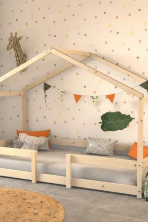 Lit cabane 90x190 sommier inclus Célia Bois Nouvel Arrivage