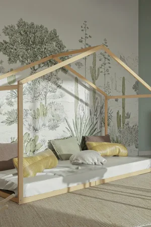 Lit cabane 90x190 sommier inclus Gloria Bois Nouvelle Collection
