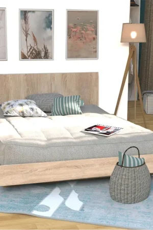 Lit 160x200 sommier inclus Cora Bois blanchi Produit De Marque