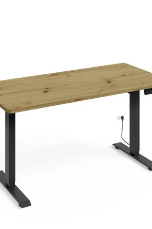 Bureau électrique 140 cm Ergo Bois et Noir Certifié