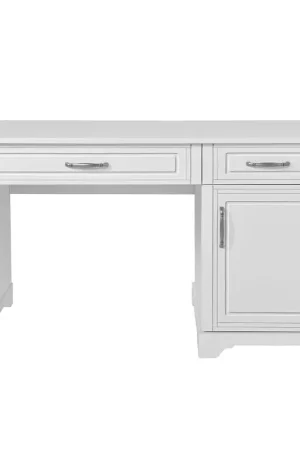 Bureau 2 tiroirs 1 porte Novelies Melody Blanc Nouvelle Collection
