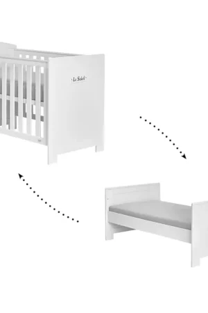 Soldes Lit bébé évolutif Pinio Marsylia MDF Blanc