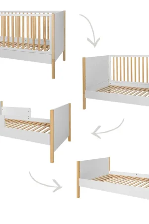 Petit Prix Lit évolutif 70x140 Bellamy Juliette Blanc et bois