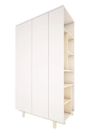 Commande En Gros Armoire 2 portes Wood Luck Romy - Blanc