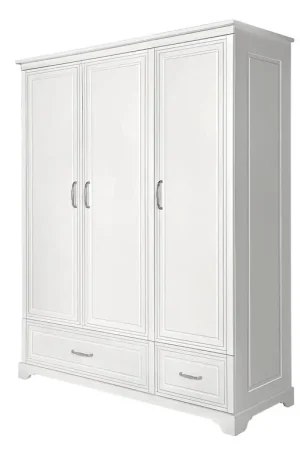 Offre Limitée Armoire 3 portes 2 tiroirs Novelies Melody Blanc