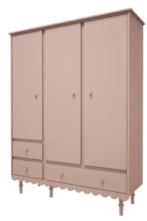 Promotion Armoire 3 portes 3 tiroirs Wood Luck Babushka Rose