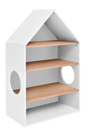 Bibliothèque et tête de lit Maison Bellamy Nomi Blanc et bois Livraison Express