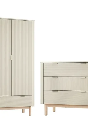 Commode 3 tiroirs et armoire 2 portes Pinio Miloo Champagne Commande En Gros