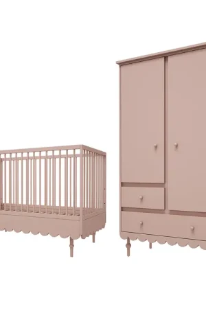 Haute Qualité Lit évolutif 70x140 et armoire 2 portes Wood Luck Babushka Rose