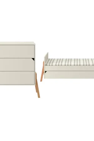Acheter En Ligne Lit évolutif 70x140 et commode 3 tiroirs Bellamy Lotta Cachemire