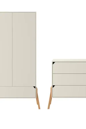 Achetez Aujourd'hui Commode 3 tiroirs et armoire 2 portes Bellamy Lotta Cachemire