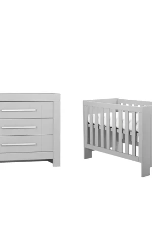 Lit bébé et Commode à langer Pinio Calmo Gris Seulement Aujourd'hui