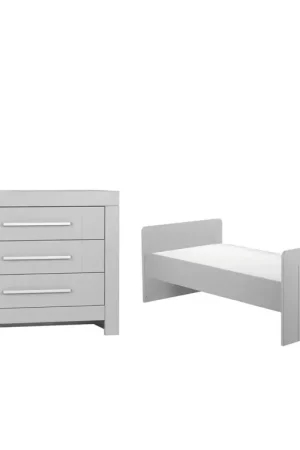Lit bébé évolutif et Commode à langer Pinio Calmo Gris Acheter En Ligne