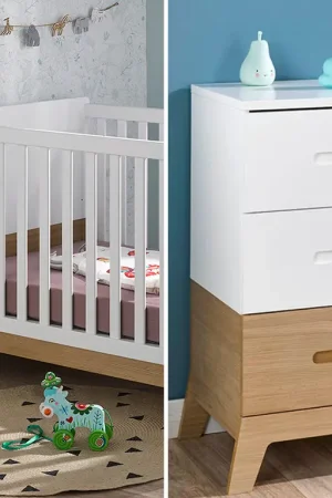 Achetez Aujourd'hui Lit bébé évolutif et Commode Bébé Provence Archipel Blanc Chêne