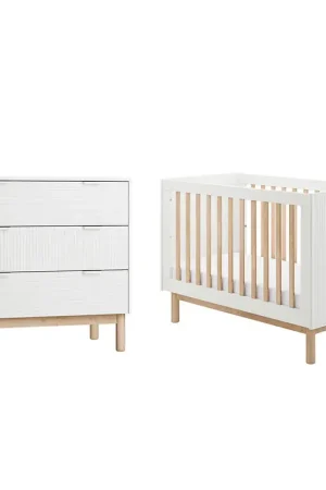 Lit évolutif 60x120 et commode 3 tiroirs Pinio Miloo Blanc Authentique