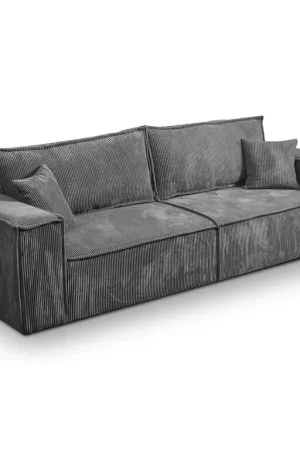 Commande En Gros Canapé convertible 4 places avec coffre Isaac velours côtelé Gris