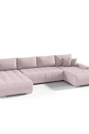 Canapé U 5 places convertible coffre Jonas Rose Livraison Express